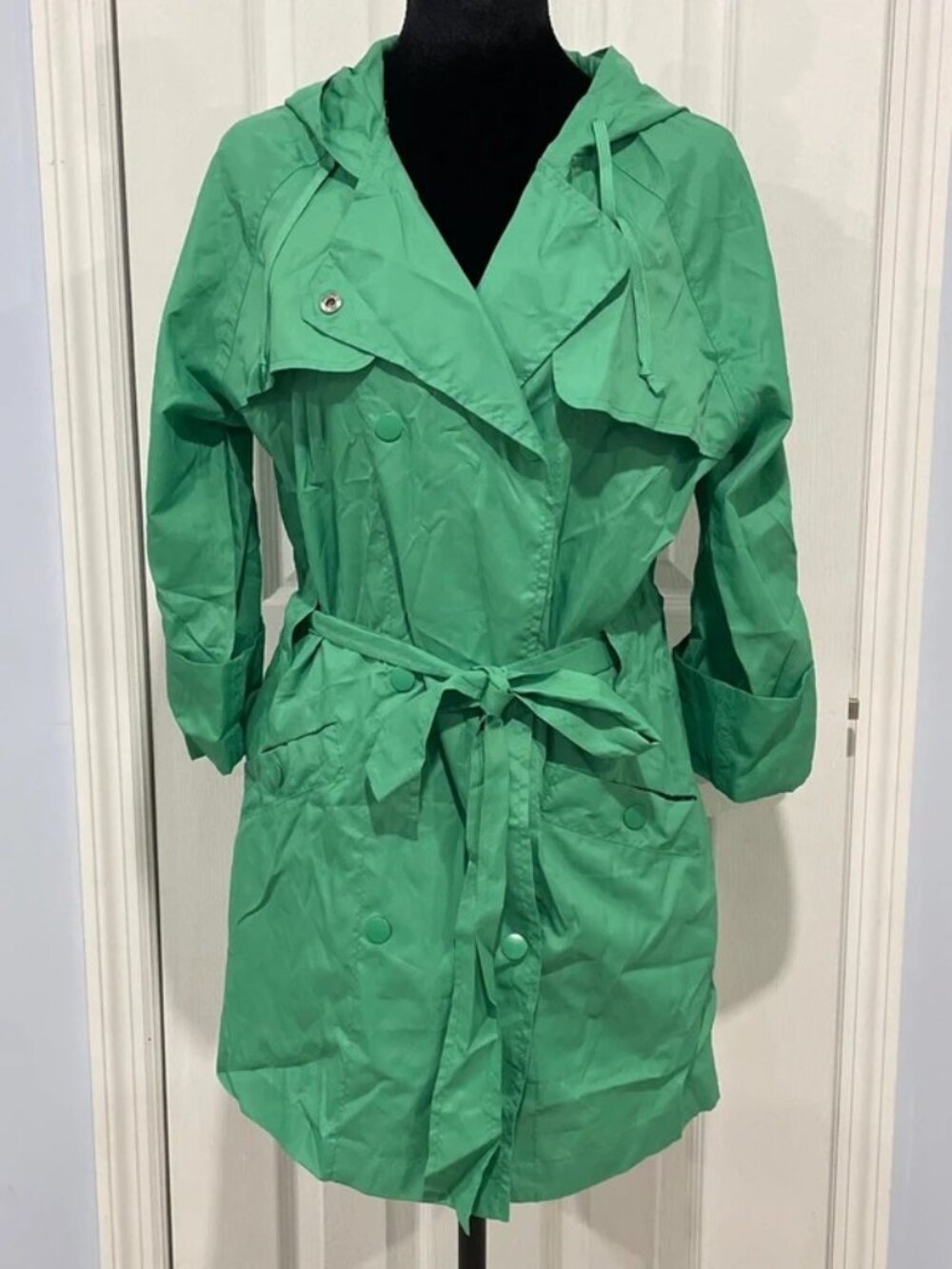 Old Navy Women's Green Hooded Rain Jacket S